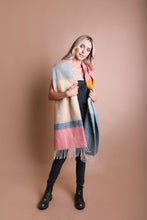 Load image into Gallery viewer, COLOR BLOCK FAUX MOHAIR SCARF