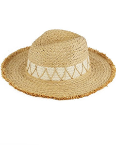 TWO TONE BAND STRAW HAT