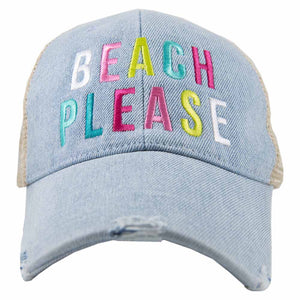 BEACH PLEASE TRUCKER HAT