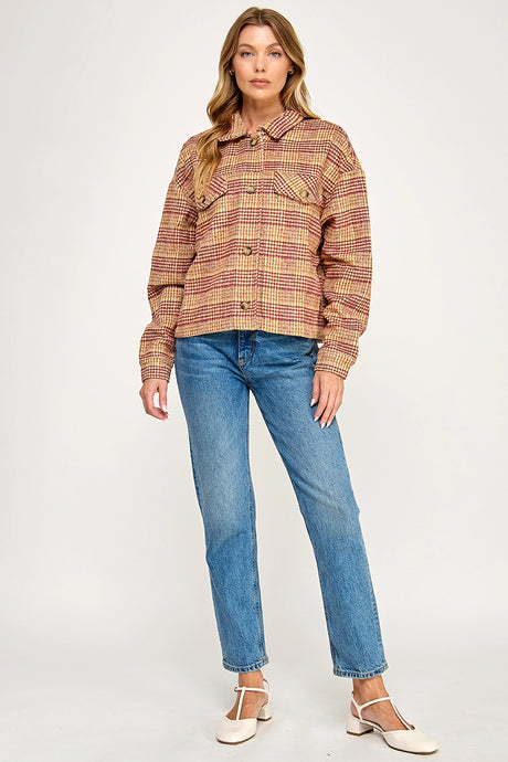 CHLOE MINI HOUNDSTOOTH TRUCKER JACKET
