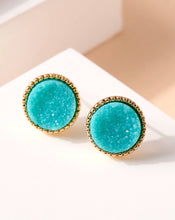 Load image into Gallery viewer, ROUND DRUZY STONE STUD EARRINGS