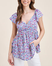 Load image into Gallery viewer, KRISTIN FLORAL SMOCKED TOP