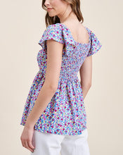 Load image into Gallery viewer, KRISTIN FLORAL SMOCKED TOP