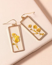 Load image into Gallery viewer, RECTANGULAR PRESSED FLORAL EARRINGS