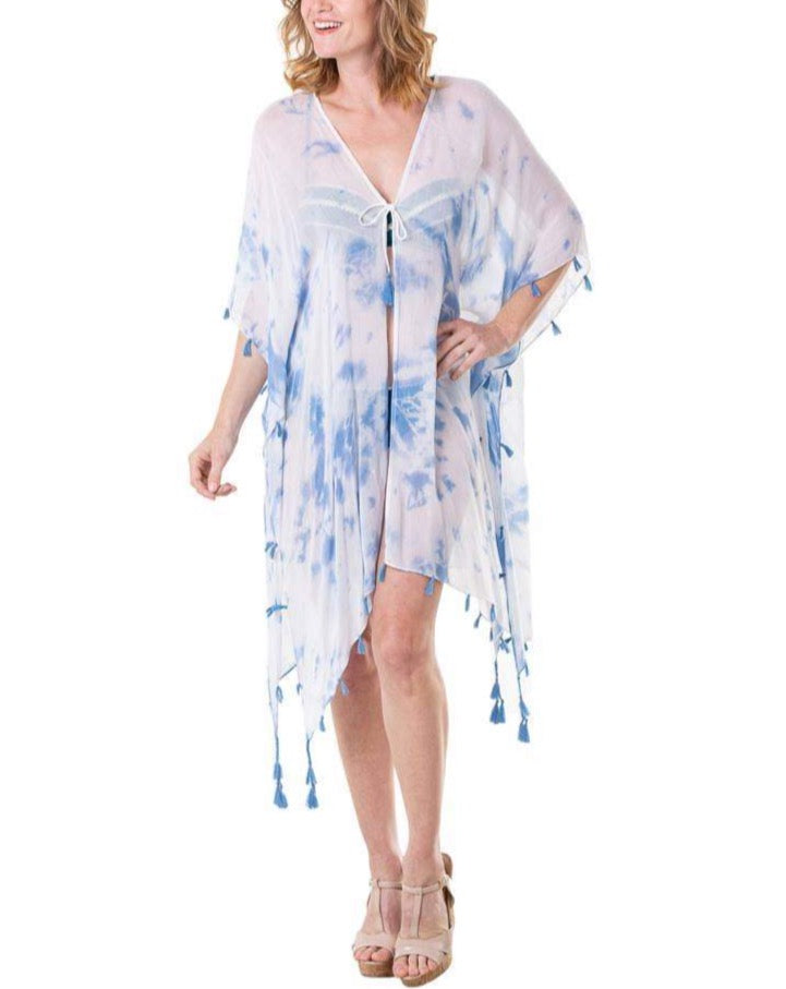 COTTON TIE DYE BEACH COVER UP