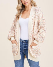 Load image into Gallery viewer, FAYE POMPOM BALLOON SLEEVE CARDIGAN