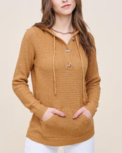 Load image into Gallery viewer, HALLY WAFFLE KNIT HOODED SWEATER