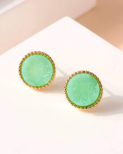 Load image into Gallery viewer, ROUND DRUZY STONE STUD EARRINGS