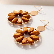 Load image into Gallery viewer, ROUND BEADED WOOD EARRINGS